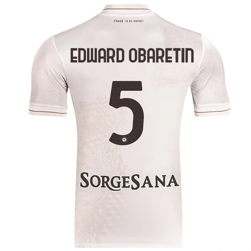 ילדים כדורגל Nosa Edward Obaretin #5 שמפניה חום הרחק ג'רזי 2025/26