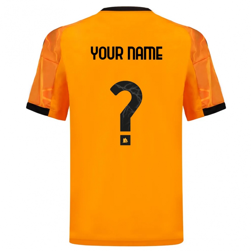 ילדים כדורגל השם שלך #0 כתום שחור הרחק ג'רזי 2025/26