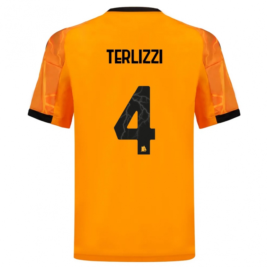 ילדים כדורגל Federico Terlizzi #4 כתום שחור הרחק ג'רזי 2025/26