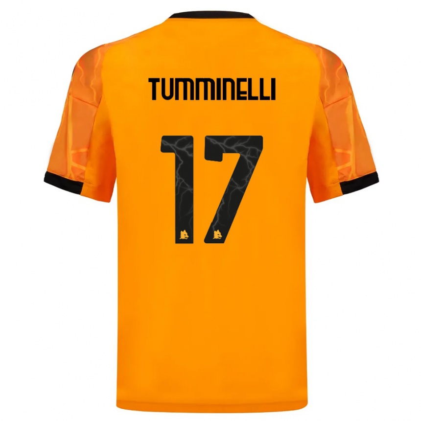 ילדים כדורגל Gianmarco Tumminelli #17 כתום שחור הרחק ג'רזי 2025/26