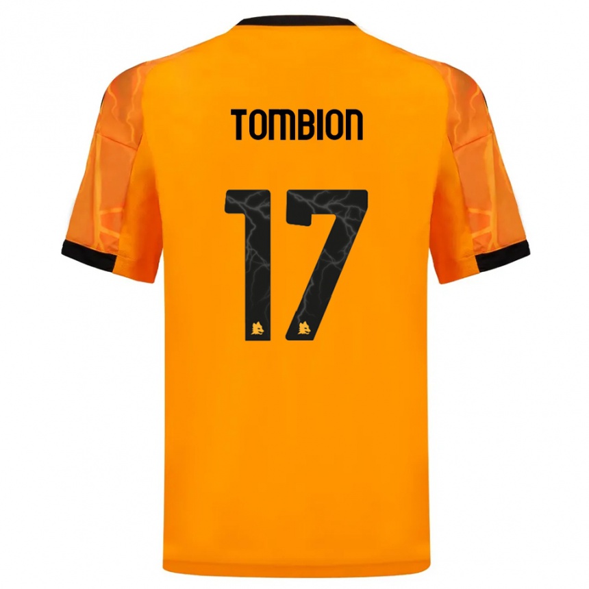 ילדים כדורגל Gianmarco Tombion #17 כתום שחור הרחק ג'רזי 2025/26