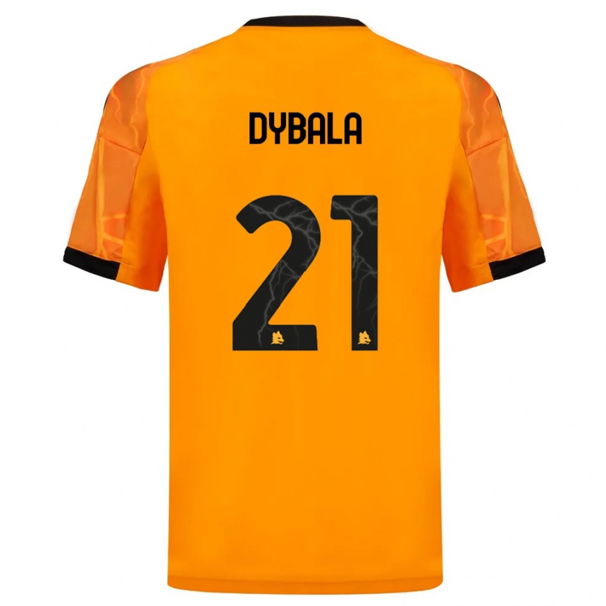 ילדים כדורגל פאולו דיבאלה #21 כתום שחור הרחק ג'רזי 2025/26