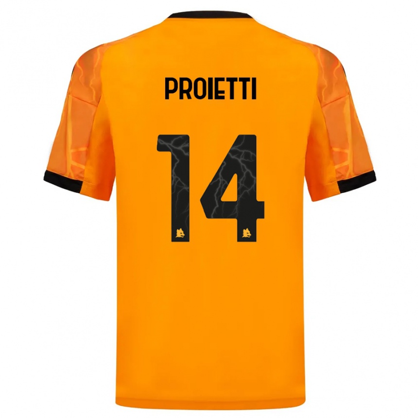 ילדים כדורגל Mauro Proietti #14 כתום שחור הרחק ג'רזי 2025/26