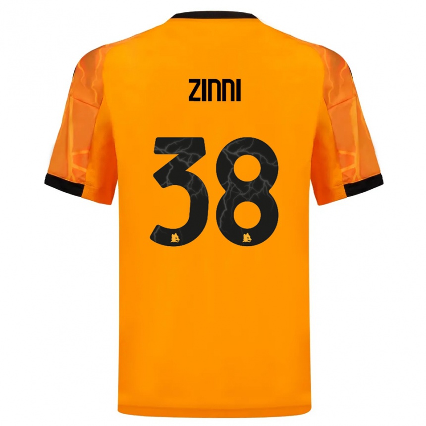 ילדים כדורגל Raul Zinni #38 כתום שחור הרחק ג'רזי 2025/26