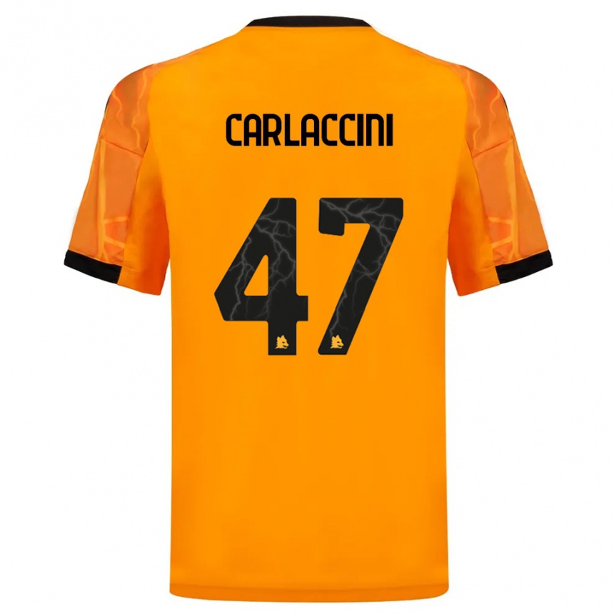 ילדים כדורגל Samuele Carlaccini #47 כתום שחור הרחק ג'רזי 2025/26