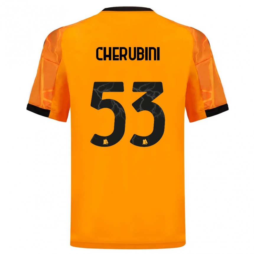 ילדים כדורגל Martina Cherubini #53 כתום שחור הרחק ג'רזי 2025/26