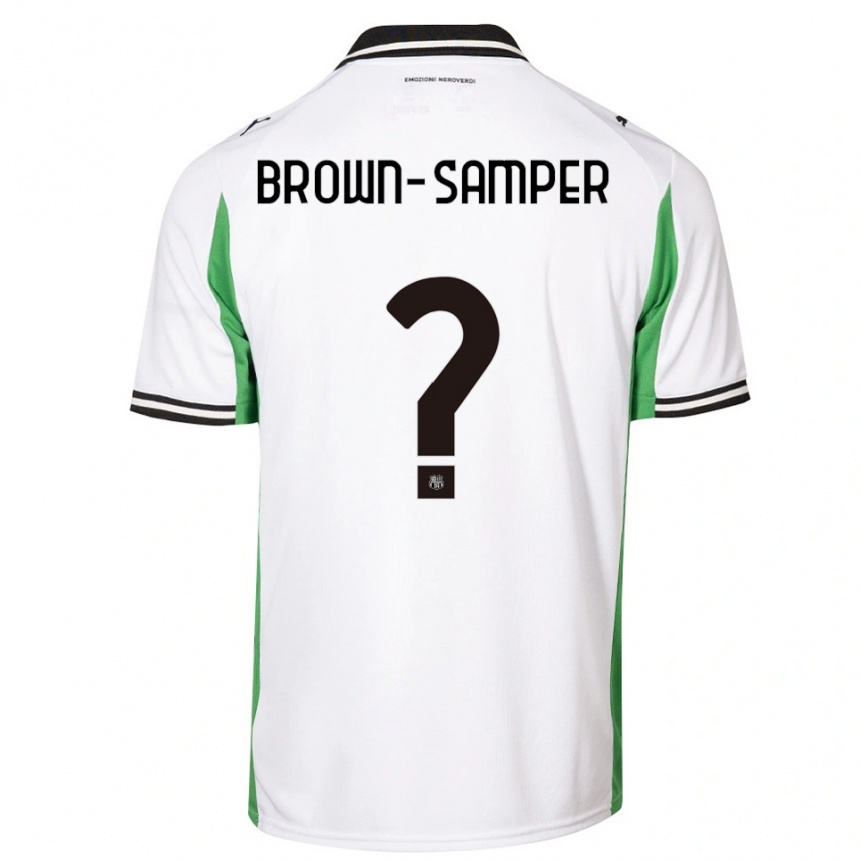 ילדים כדורגל איזק בראון-סמפר #0 לבן ירוק שחור הרחק ג'רזי 2025/26