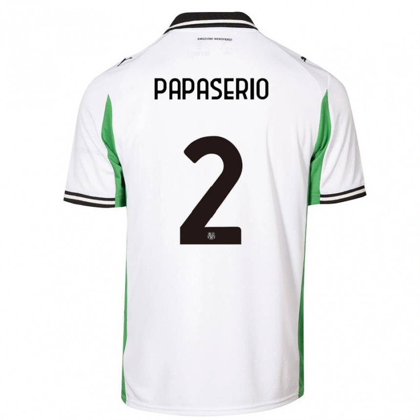 ילדים כדורגל Gabriele Papaserio #2 לבן ירוק שחור הרחק ג'רזי 2025/26