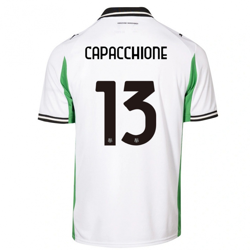 ילדים כדורגל Cristian Capacchione #13 לבן ירוק שחור הרחק ג'רזי 2025/26