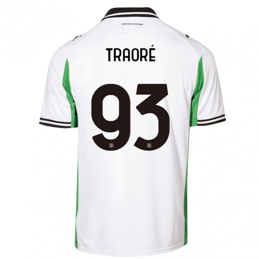 ילדים כדורגל קדידיה טראורה #93 לבן ירוק שחור הרחק ג'רזי 2025/26