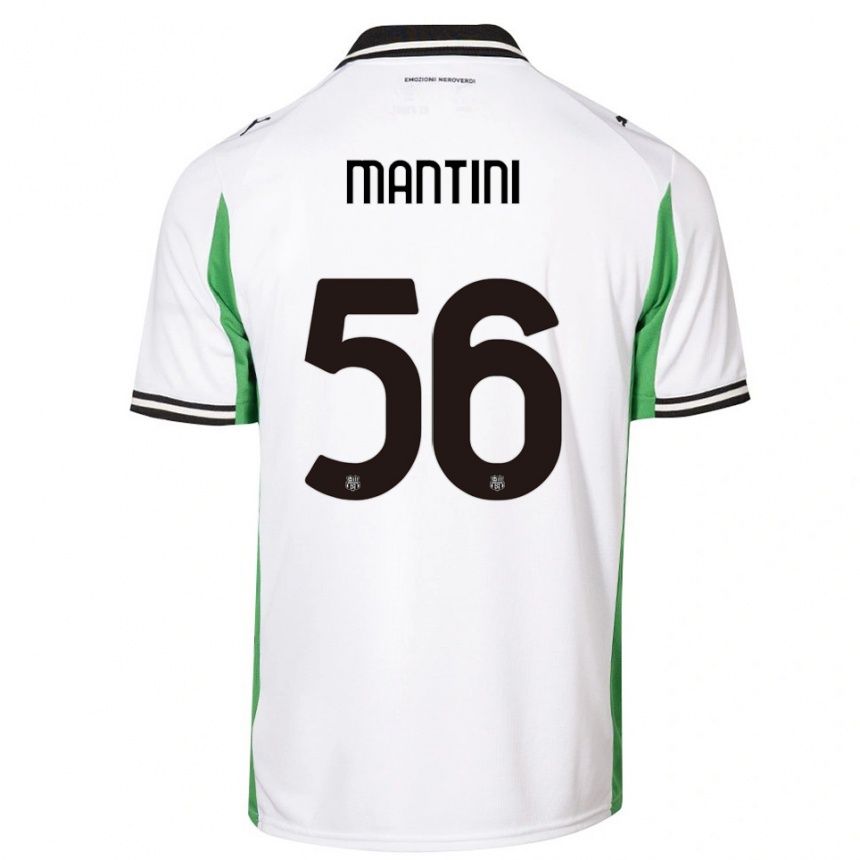 ילדים כדורגל Raffaele Mantini #56 לבן ירוק שחור הרחק ג'רזי 2025/26