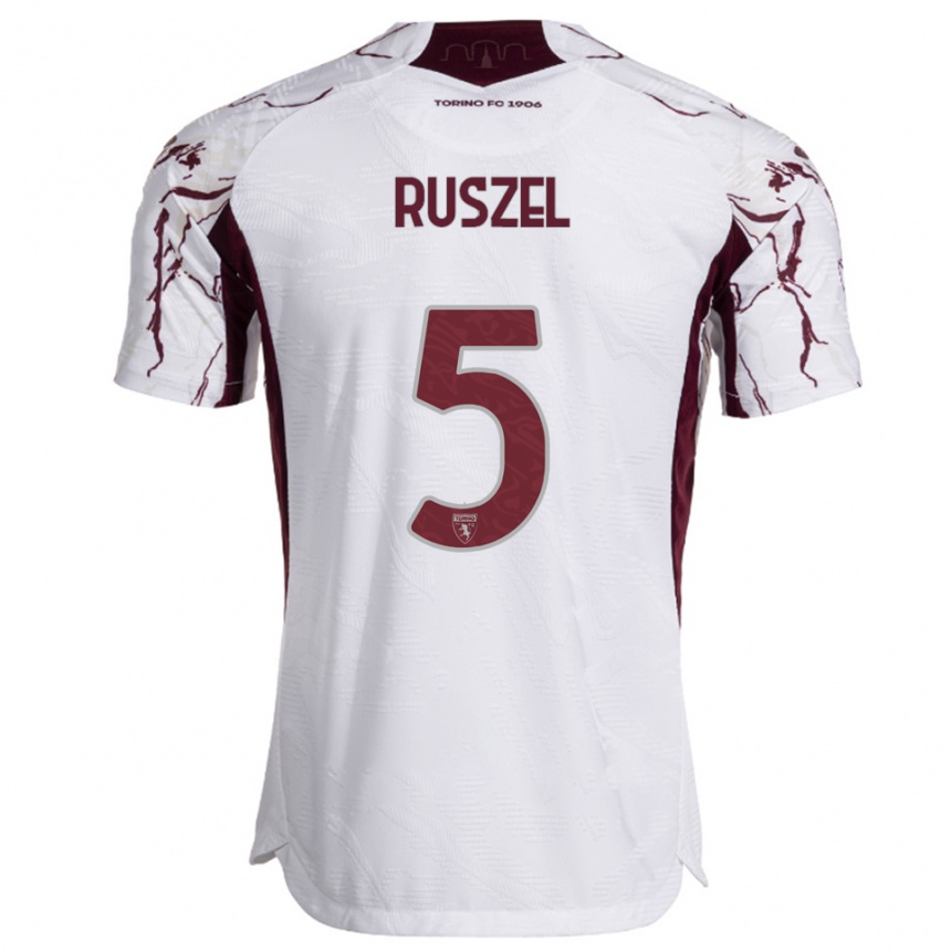 ילדים כדורגל מרסל ראסל #5 לבן בורגונדי הרחק ג'רזי 2025/26