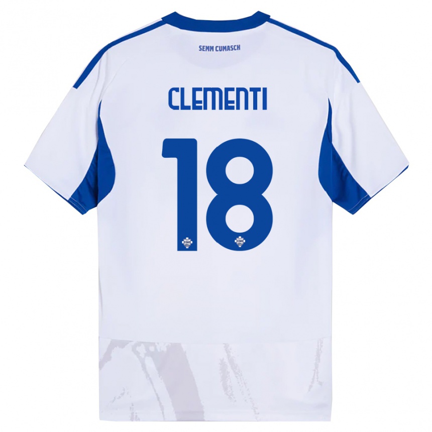 ילדים כדורגל Thomas Clementi #18 לבן כחול הרחק ג'רזי 2025/26