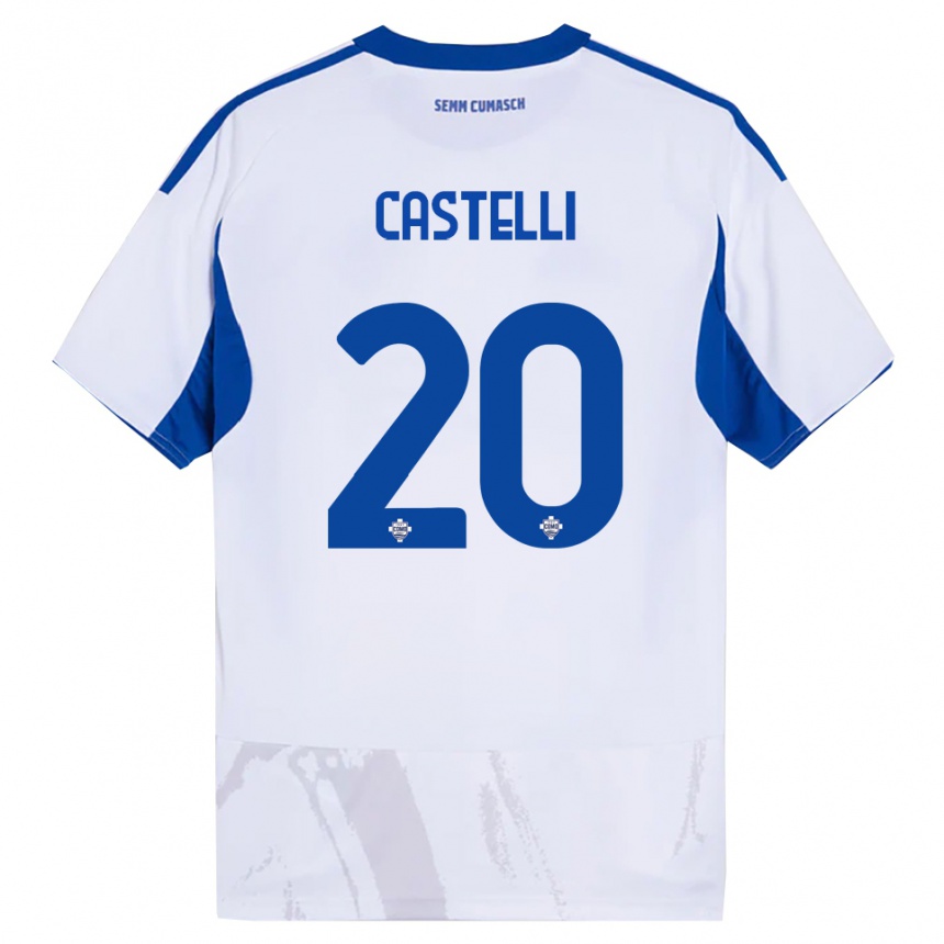 ילדים כדורגל Matteo Castelli #20 לבן כחול הרחק ג'רזי 2025/26