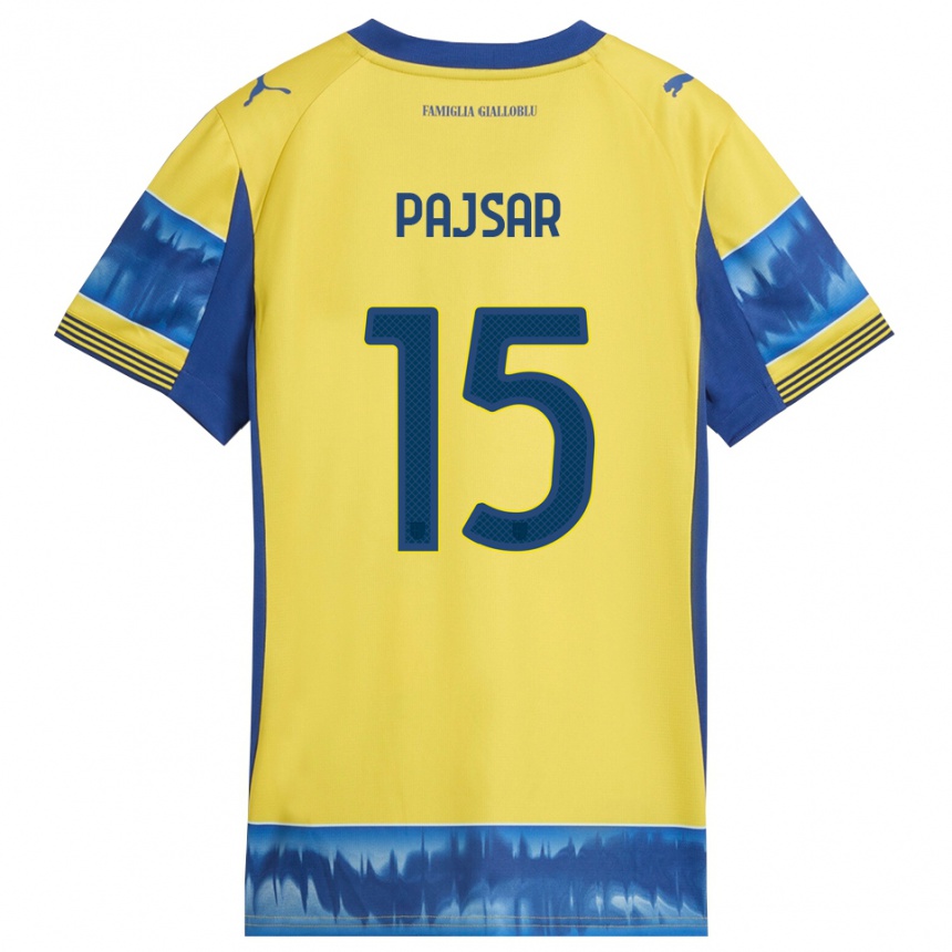 ילדים כדורגל Karlo Pajsar #15 צהוב כחול הרחק ג'רזי 2025/26