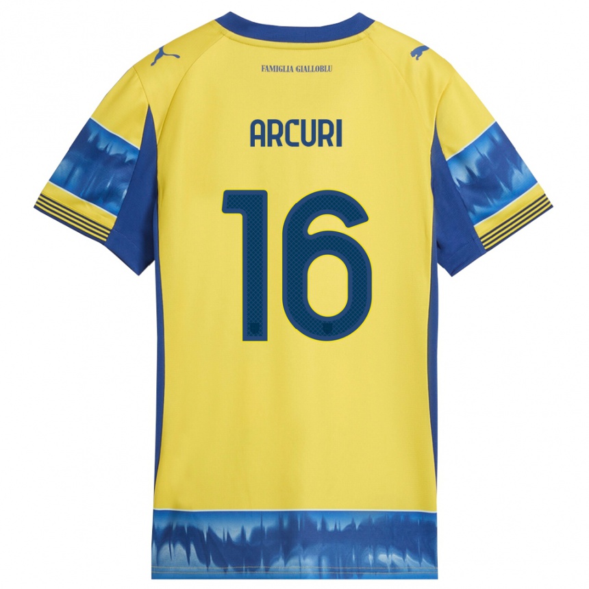 ילדים כדורגל Francesco Arcuri #16 צהוב כחול הרחק ג'רזי 2025/26