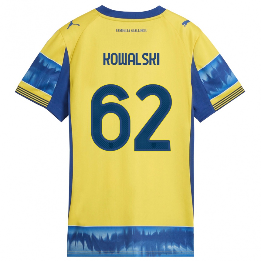 ילדים כדורגל Mateusz Kowalski #62 צהוב כחול הרחק ג'רזי 2025/26