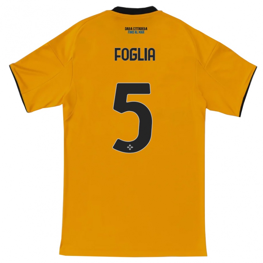 ילדים כדורגל Lorenzo Foglia #5 כתום כחול הרחק ג'רזי 2025/26