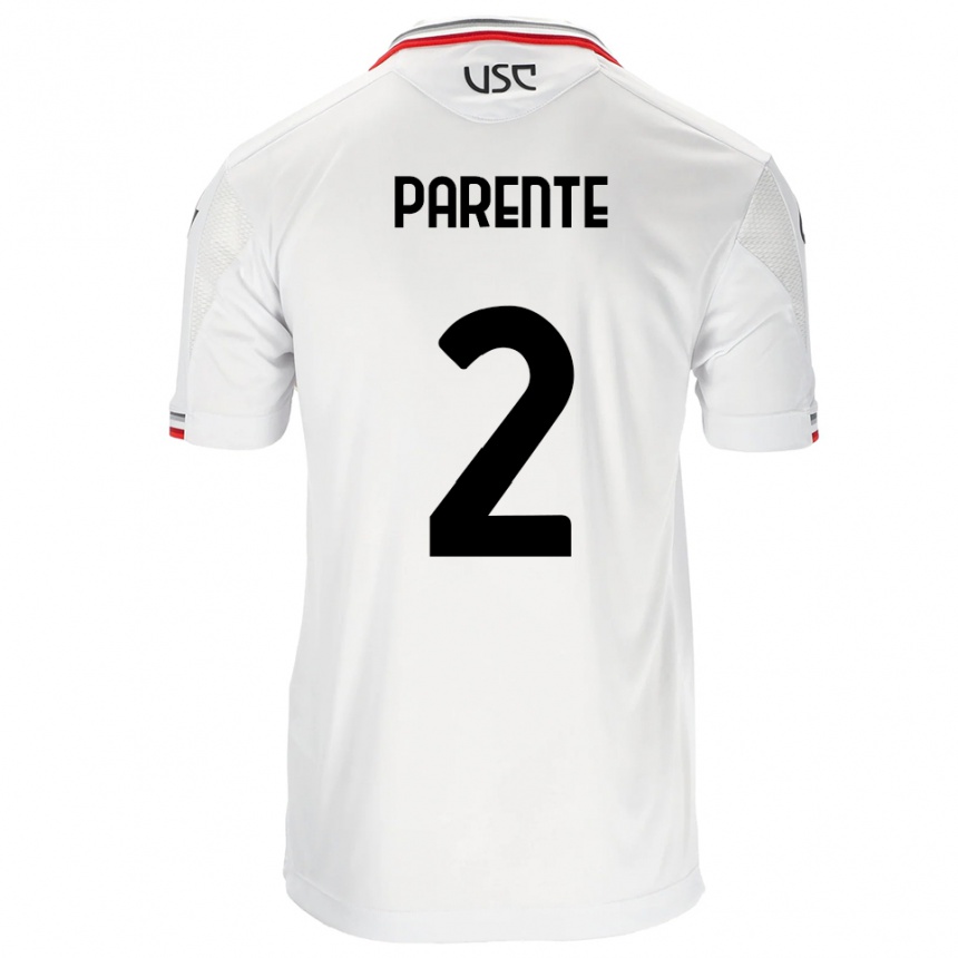 ילדים כדורגל Mattia Parente #2 לבן אדום הרחק ג'רזי 2025/26