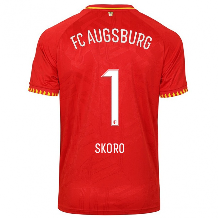 ילדים כדורגל Luka Skoro #1 אדום צהוב הרחק ג'רזי 2025/26