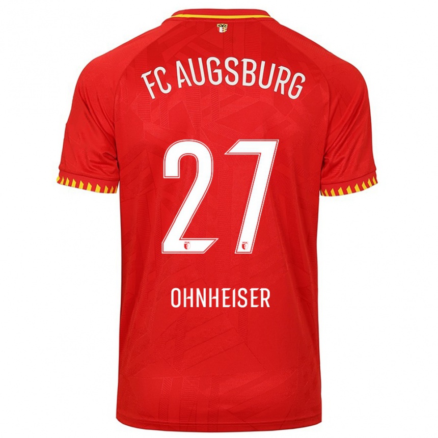 ילדים כדורגל Nico Ohnheiser #27 אדום צהוב הרחק ג'רזי 2025/26