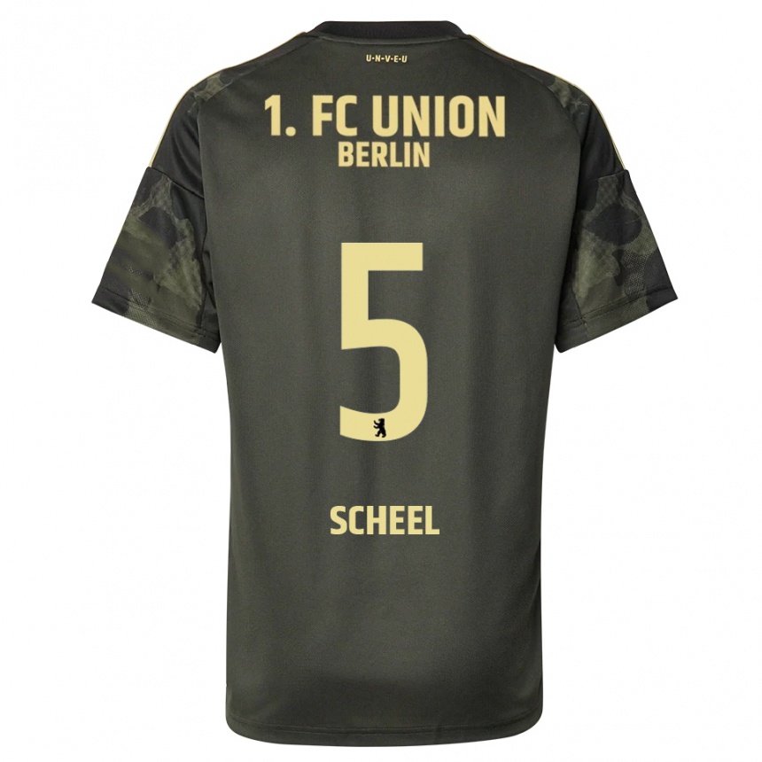 ילדים כדורגל Luca Scheel #5 ירוק כהה שחור הרחק ג'רזי 2025/26