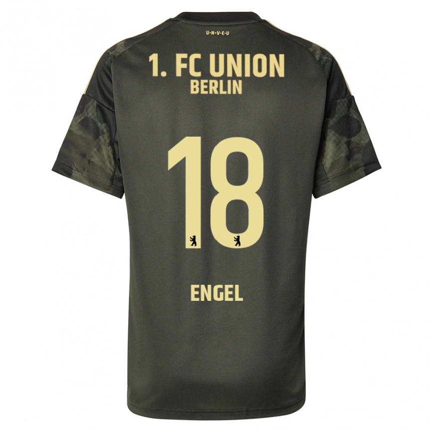 ילדים כדורגל Oskar Engel #18 ירוק כהה שחור הרחק ג'רזי 2025/26