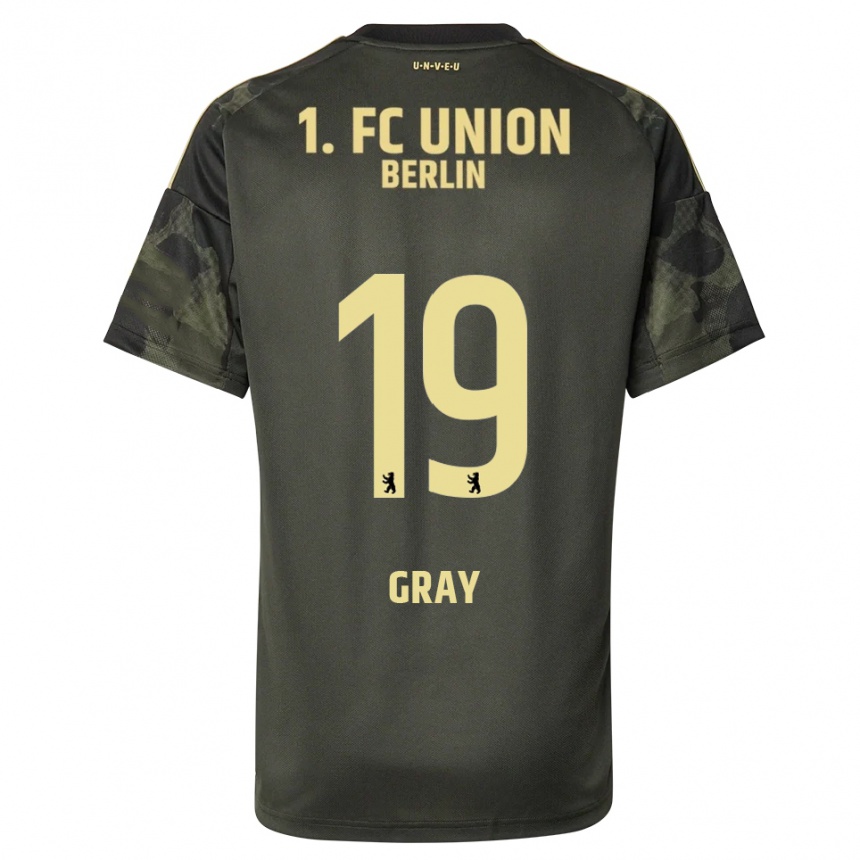 ילדים כדורגל Mekhi Gray #19 ירוק כהה שחור הרחק ג'רזי 2025/26