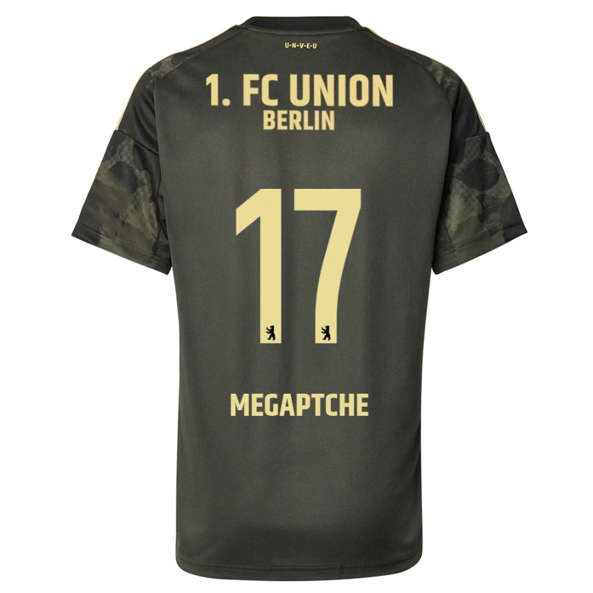 ילדים כדורגל Yann Megaptche #17 ירוק כהה שחור הרחק ג'רזי 2025/26