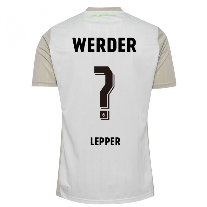 ילדים כדורגל Damian Lepper #0 לבן שחור הרחק ג'רזי 2025/26