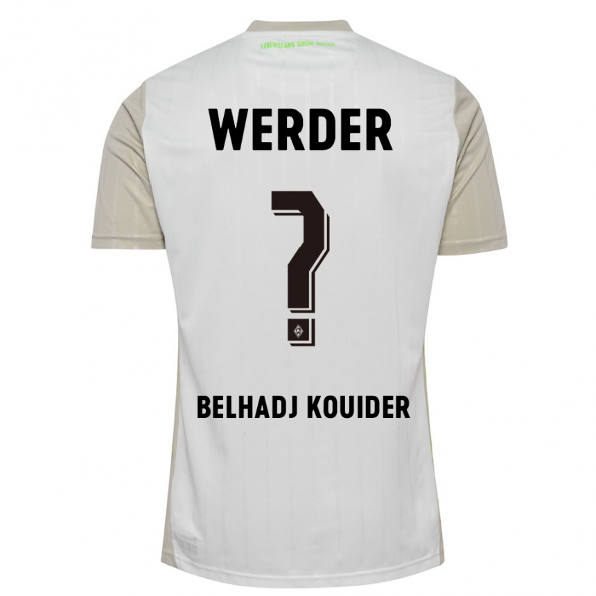 ילדים כדורגל Mahfoud Belhadj Kouider #0 לבן שחור הרחק ג'רזי 2025/26
