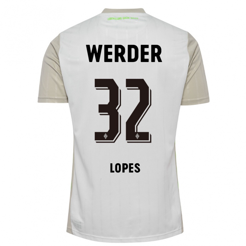 ילדים כדורגל יוגניו לופס #32 לבן שחור הרחק ג'רזי 2025/26