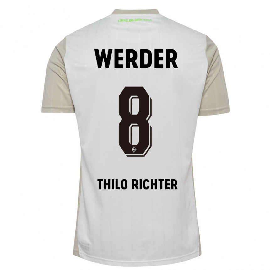 ילדים כדורגל Jasper Thilo Richter #8 לבן שחור הרחק ג'רזי 2025/26
