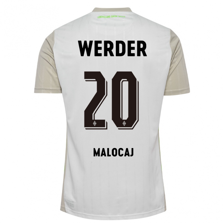 ילדים כדורגל Edinjo Malocaj #20 לבן שחור הרחק ג'רזי 2025/26