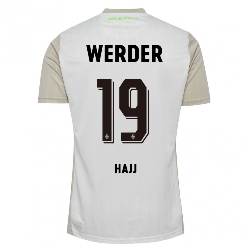 ילדים כדורגל Hassan Hajj #19 לבן שחור הרחק ג'רזי 2025/26