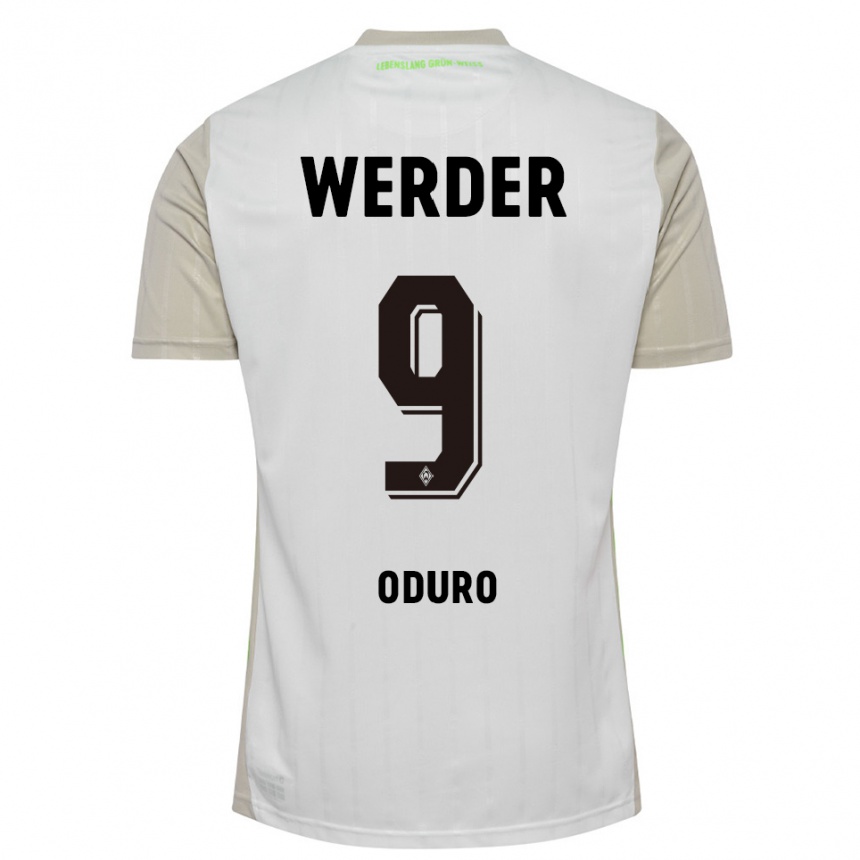 ילדים כדורגל Ricardo Oduro #9 לבן שחור הרחק ג'רזי 2025/26