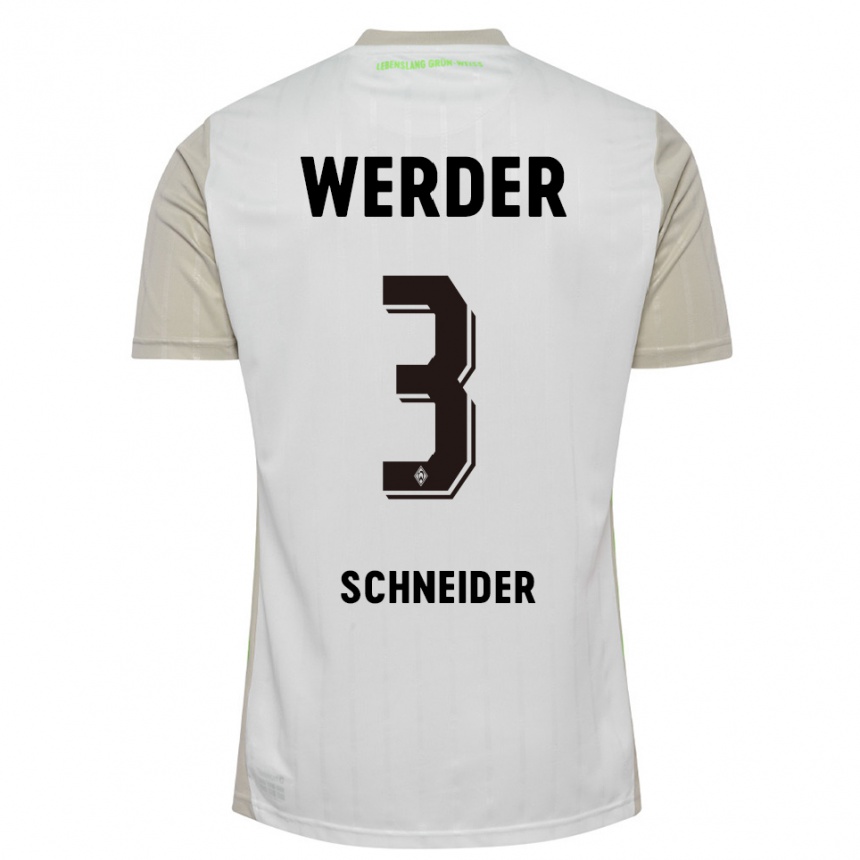 ילדים כדורגל Dieter Schneider #3 לבן שחור הרחק ג'רזי 2025/26