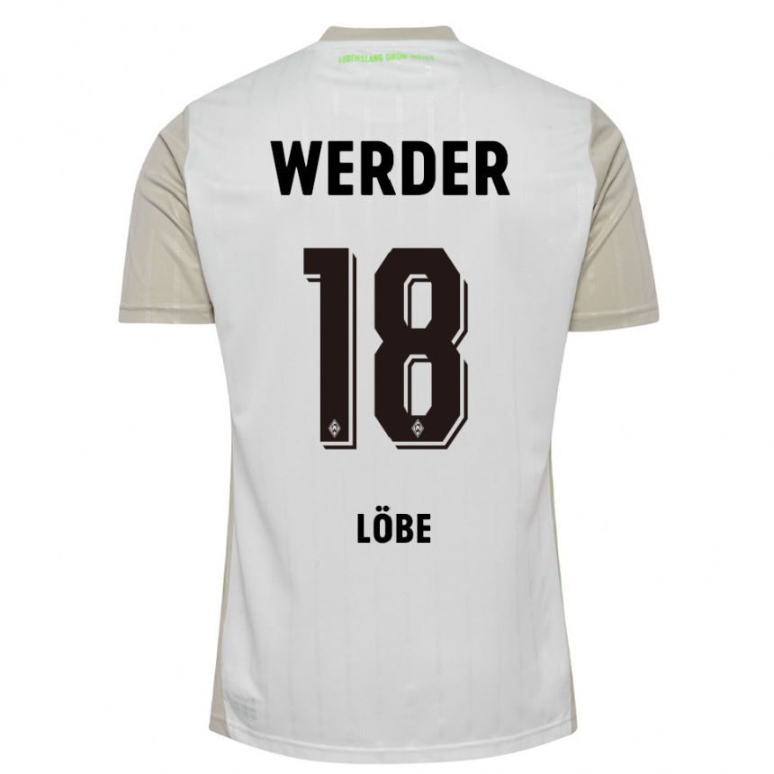 ילדים כדורגל Jasper Löbe #18 לבן שחור הרחק ג'רזי 2025/26