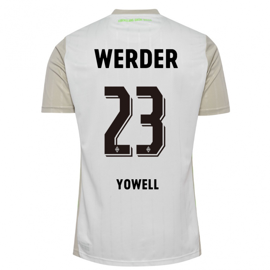 ילדים כדורגל Austin Yowell #23 לבן שחור הרחק ג'רזי 2025/26