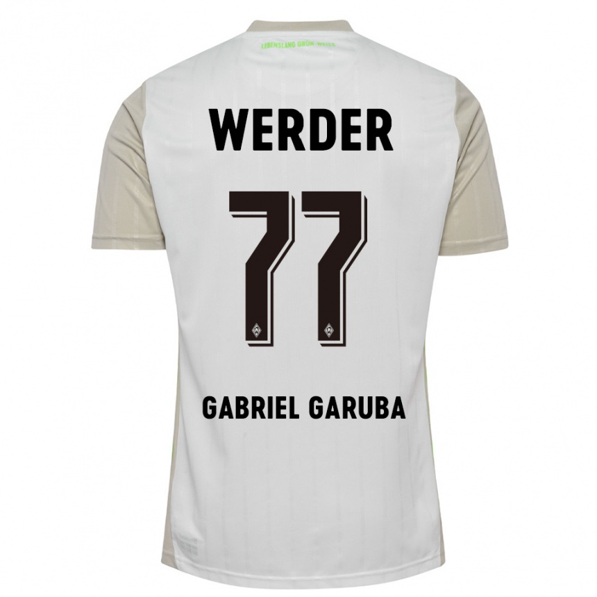 ילדים כדורגל Najib Gabriel Garuba #77 לבן שחור הרחק ג'רזי 2025/26