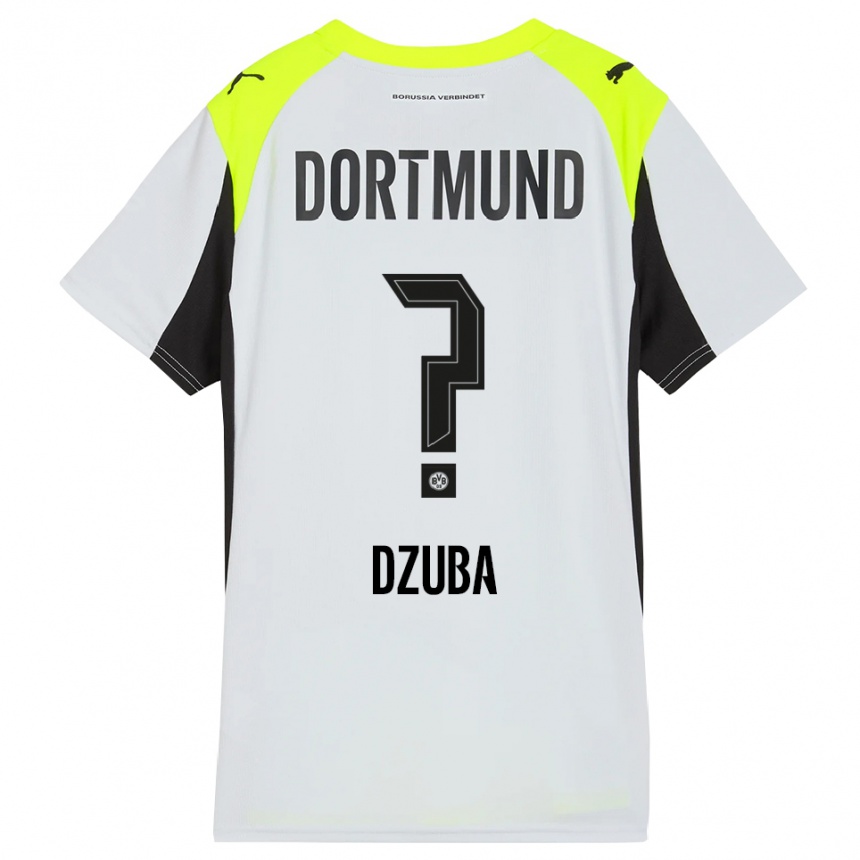 ילדים כדורגל Fabian Dzuba #0 צהוב פלואורסצנטי הרחק ג'רזי 2025/26