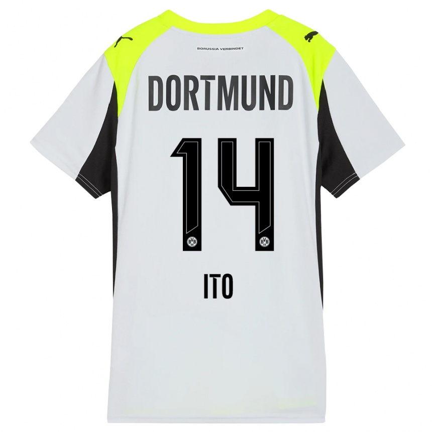 ילדים כדורגל שרה איטו #14 צהוב פלואורסצנטי הרחק ג'רזי 2025/26