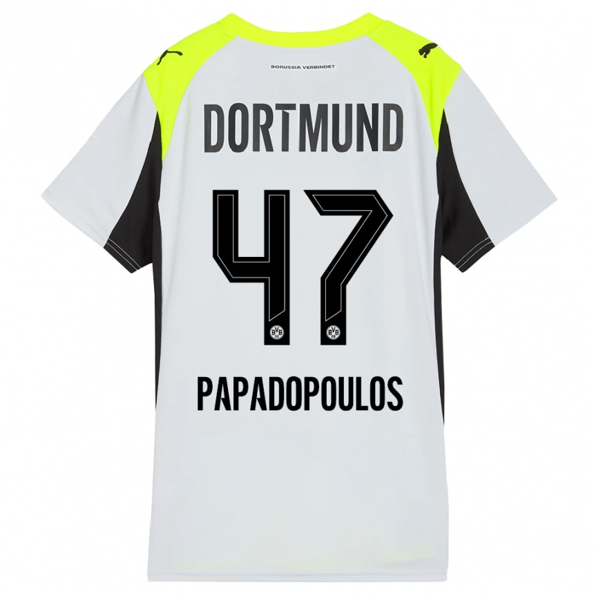 ילדים כדורגל אנטוניוס פאפאדופולוס #47 צהוב פלואורסצנטי הרחק ג'רזי 2025/26