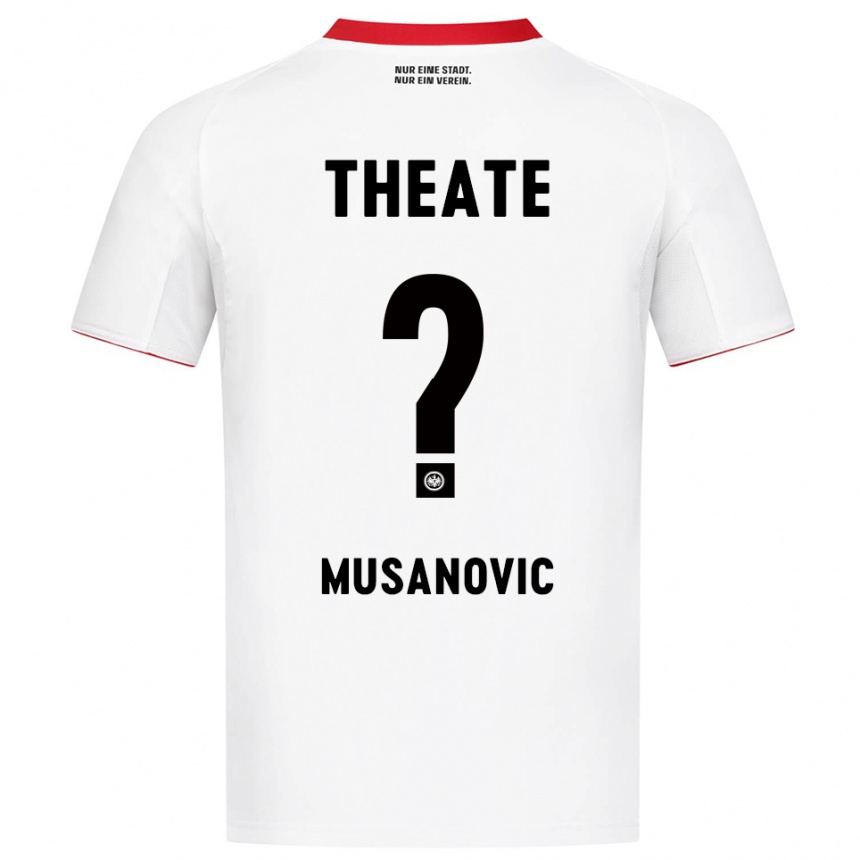 ילדים כדורגל Haris Musanovic #0 לבן אדום הרחק ג'רזי 2025/26
