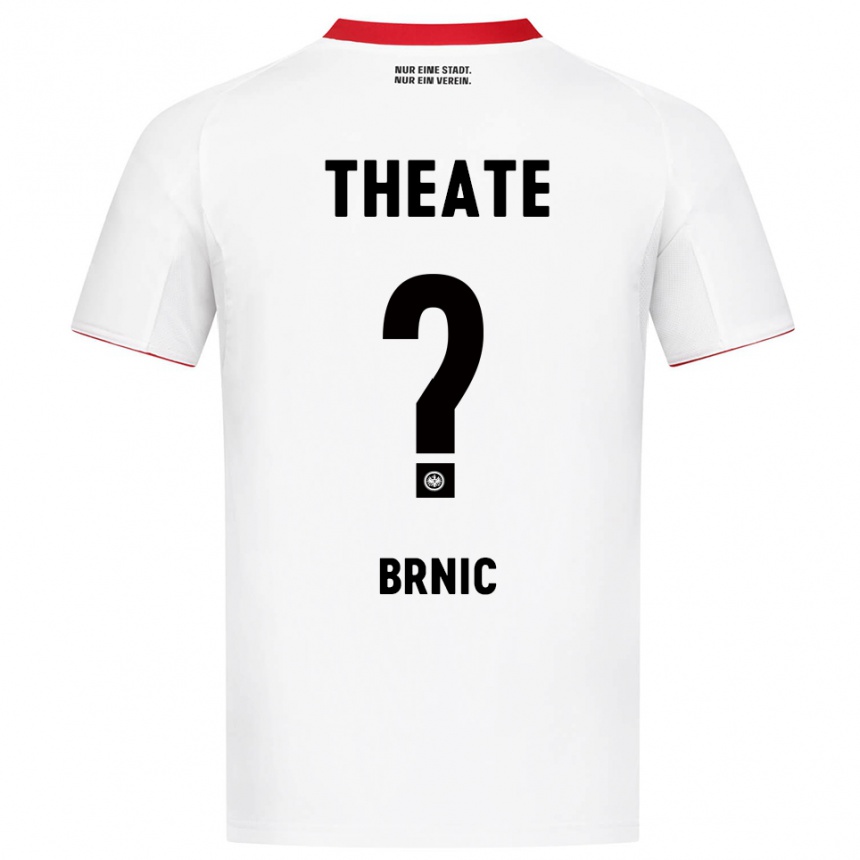 ילדים כדורגל Luka Brnic #0 לבן אדום הרחק ג'רזי 2025/26