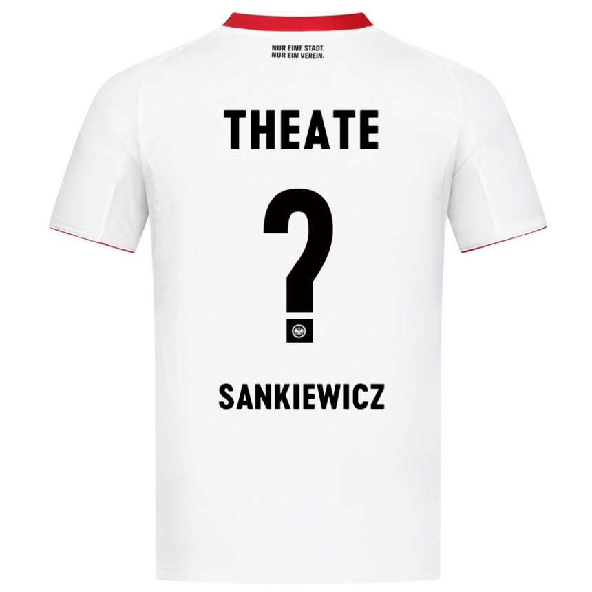 ילדים כדורגל Dawid Sankiewicz #0 לבן אדום הרחק ג'רזי 2025/26