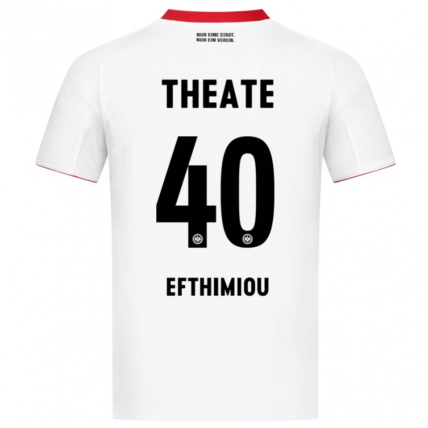ילדים כדורגל Sissis Efthimiou #40 לבן אדום הרחק ג'רזי 2025/26