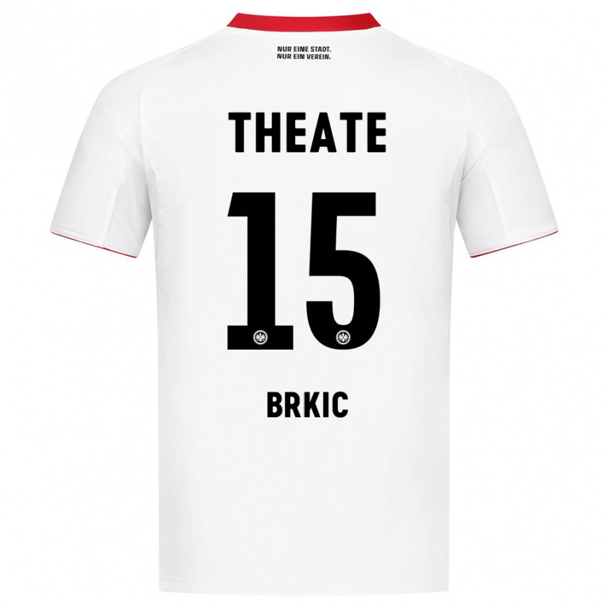 ילדים כדורגל Said Brkic #15 לבן אדום הרחק ג'רזי 2025/26