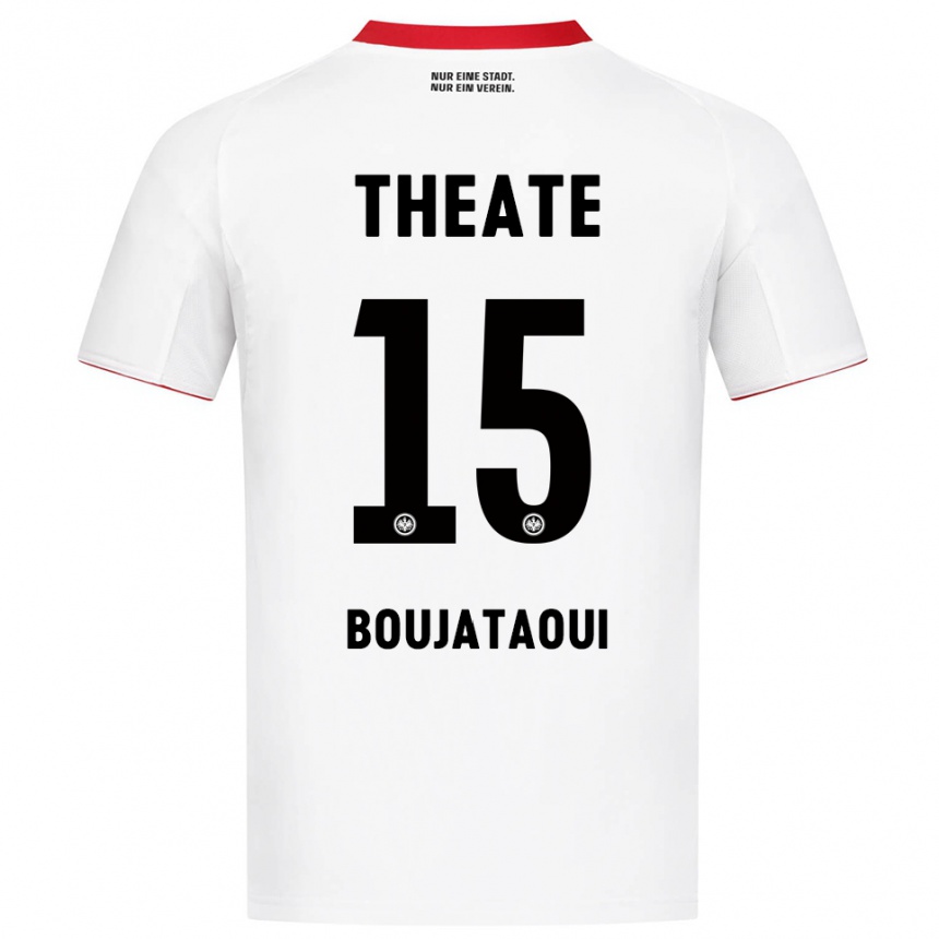 ילדים כדורגל Tarik Boujataoui #15 לבן אדום הרחק ג'רזי 2025/26