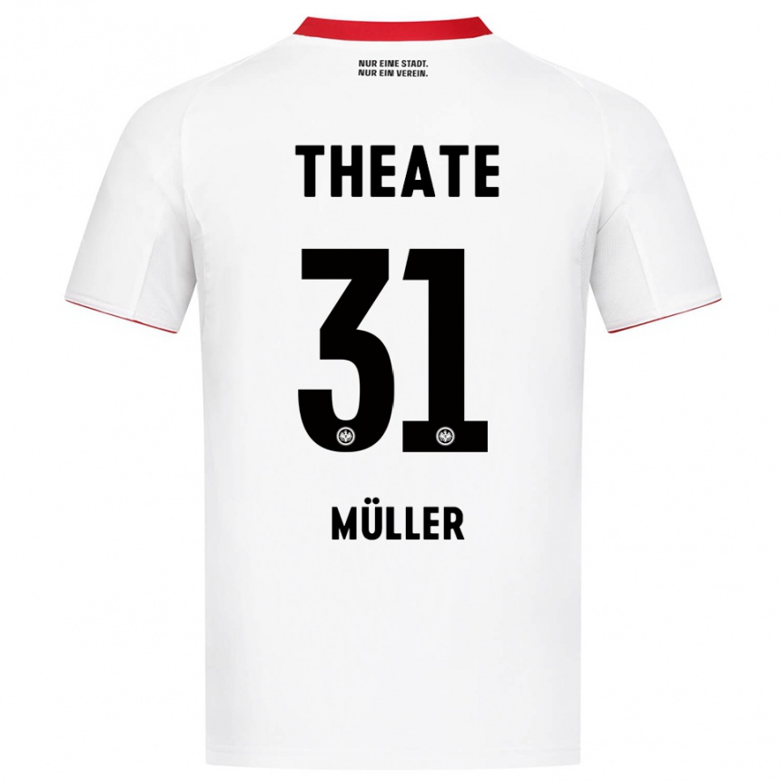 ילדים כדורגל Laurin Müller #31 לבן אדום הרחק ג'רזי 2025/26